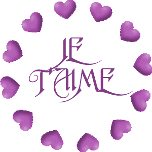 Gif animé je t'aime coeurs violets